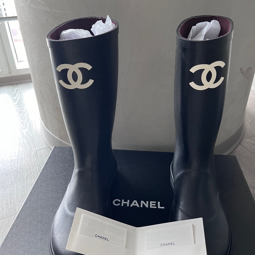 Chanel Black Rain Boots - Picture 10 of 15